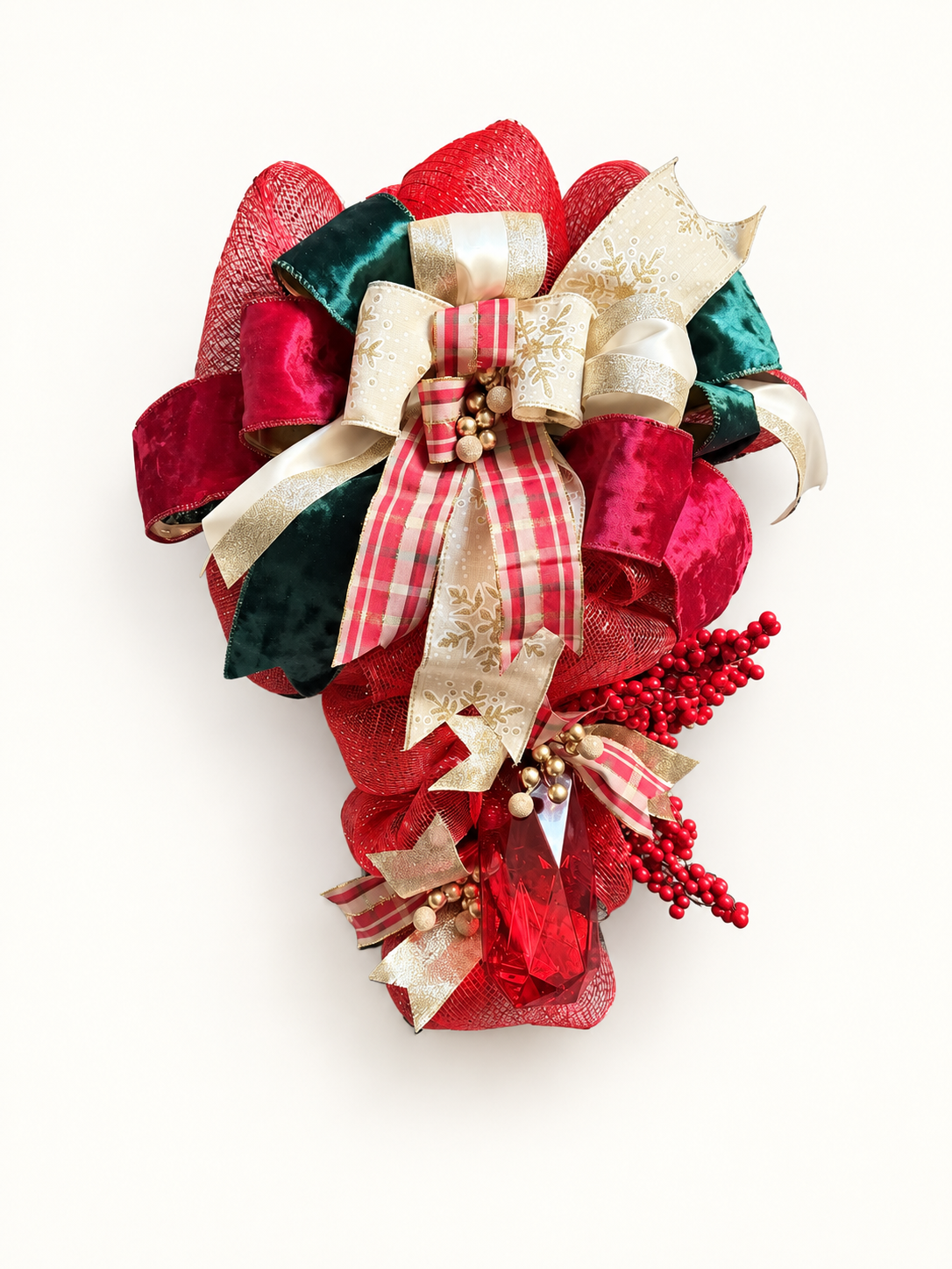 Traditional Tartan Christmas Door Swag – One of a Kind