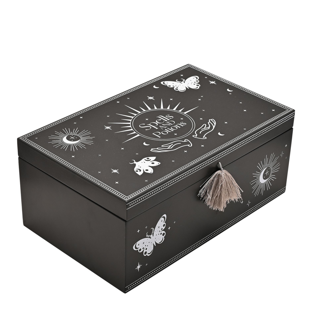 Juliana Mystic Legends Black Wooden Spells & Potion Box