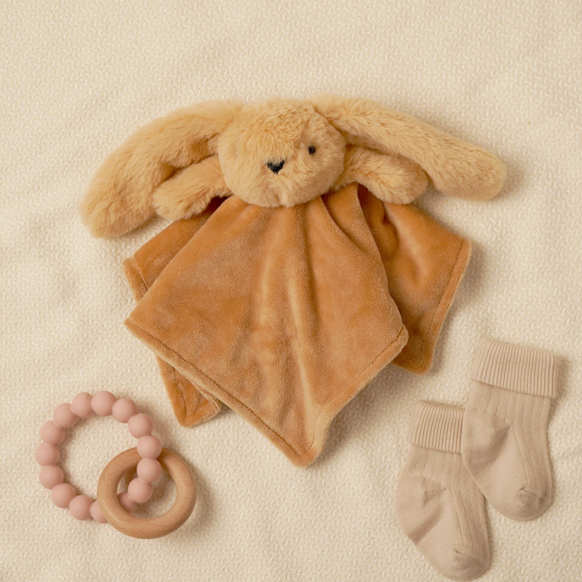 Oatey the Plush Light Brown Bunny - Baby Comforter