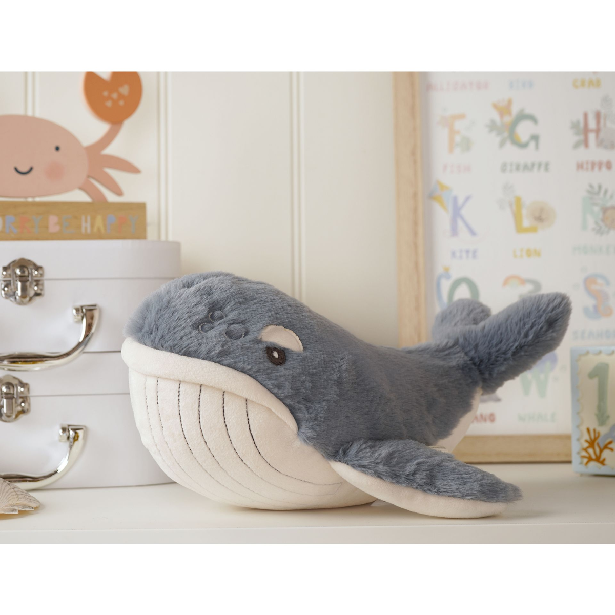Wilfred The Plush Dark Blue Whale 28 cm
